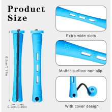 120 Pcs Small Perm Rods 0.35 Inch Blue Hair Rollers for Women, Short and Long Natural Hair Styling