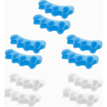 Conjunto de 5 pares de separadores de dedos de silicone para hálux valgo, corretores de dedo em martelo e espaçadores de dedos para homens e