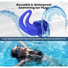4 Pairs Waterproof Silicone Earplugs for Adult Swimmers, Reusable Soft Ear Protection for Swimming and Showering