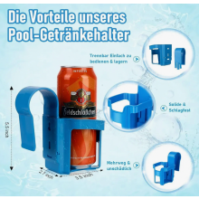 Pool Drink Holder with Storage Basket, Multifunctional Poolside Cup and Bottle Holder for Beer and Beverages