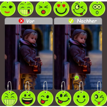 Kids Reflective Smiley Keychain Charms, Safety Reflector Pendants for Backpacks, Cycling and Walking
