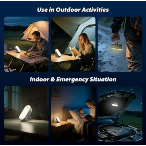 Rechargeable Motion Sensor Camping Lantern, Hanging Tent Light, IPX5 Waterproof Magnetic Work Light with SOS Mode