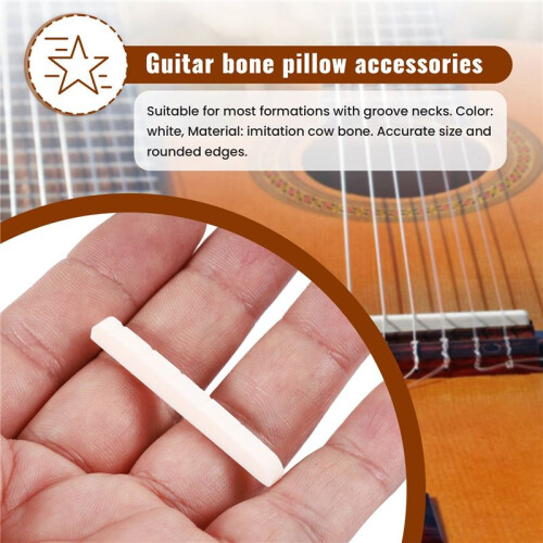 1Pc Modern and Vintage Electric Guitar Six String Nut Cattle Bone Slotted for  Strat Replacement M01941 2