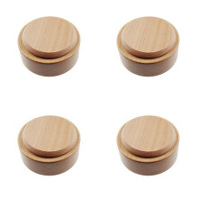 4X Boîte à Musique en Bois Rotative Base Ronde Bricolage Artisanat D'Art pour les Ornements Décoratifs de Noël Enfants Cadeau
