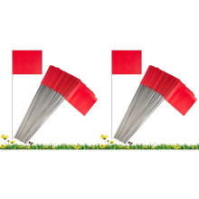 200 Drapeaux de Marquage Rouges en PVC, Imperméables et Résistants à la Lumière, pour Petits Jardins, Aménagement Paysager, Irrigation.