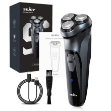 Sejoy Rasoir électrique pour hommes, tête flottante 3D, rechargeable, 5W, Gris