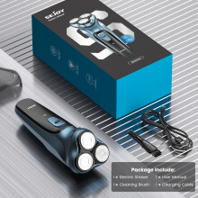 Sejoy Rasoir Électrique 3D Flottante pour Homme, Rechargeable 5W, Tête Rotative en Acier