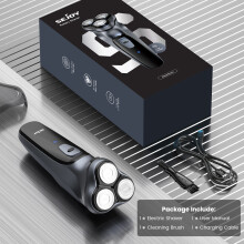 Sejoy Rasoir Électrique pour Homme, Tête Flottante 3D, Rechargeable par USB, Argent