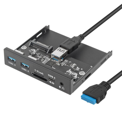 Old PC Case - 3.5 Inch Front Panel Hub, USB 3.0 with 2 USB-A + 1 USB-C , 3.5" Bay USB-C Front Panel for Desktop