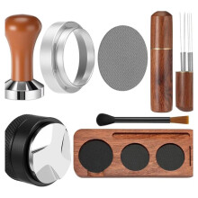 Coffee Powder Press Tamping Set 58mm Stainless Steel Espresso Tamper Set with Metering Tamper Pad Coffee for Home