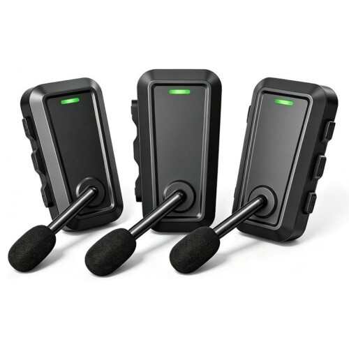 3PCS Cycling  Intercom Headset Waterproof Helmet Communication Earphone with 520m Low Latency Intercom