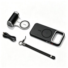 TELESIN Griffset für 18 Pro: Magnetischer Handy-Kamera-Handgriff mit Kabelloser Ladefunktion, Foto- und Bildbearbeitungsset
