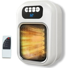 Tragbarer Keramik-Heizlüfter für Den Innenbereich - Wandheizlüfter mit Timer und Automatischer Abschaltfunktion, für Badezimmer (EU-Stecker)