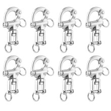 8Pcs Swivel Snap Shackle , 70mm Quick Release Spring Hook Halyard Shackle for Boat Rigging Climbing
