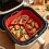 2 Pack Square Silicone Air Fryer Liners with Round Divider for 3 Flavors - Reusable Kitchen Accessory 4
