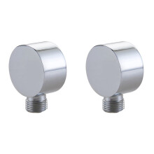 2X Coude D'Alimentation Murale, Accessoires de Connecteur de Tuyau de Douche à Montage Mural Rond en Laiton G1/2 Pouces Sortie D'Eau pour Douche -