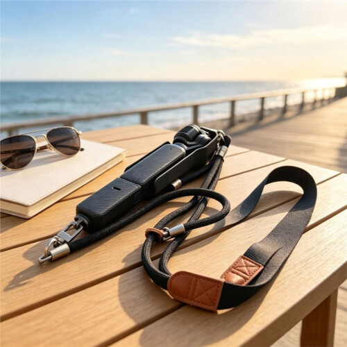 Multi Wear Camera Shoulder Strap Quick Detachable Buckle Length Adjustable Camera for  Osmo Pocket 3 Black 2