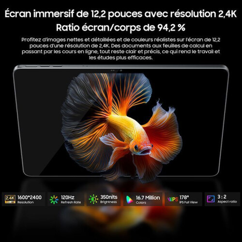 Blackview Tablet 5G Táctil BLACKVIEW MEGA 12 Tablet 12.2 Polegadas Android 16,36Go RAM+256Go ROM, MediaTek Dimensity 7200, IP69K, com teclado 2