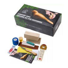 Kit creativi - Beavercraft Set di scoperta per scultura su legno - Principiante - 2 blocchi di tiglio, coltello, template - Guida+video