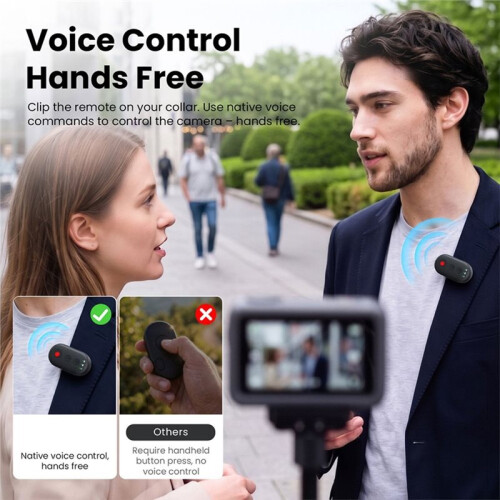 AMAGISN Telecomando  con Microfono Integrato, Controllo Vocale e Pulsanti per , per  Action 6, 5 Pro e per . 1