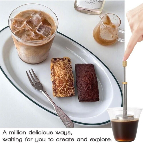 Portable French Coffee and Tea Press Maker,Stainless Steel Coffee Filter and Tea Press Maker,Reusable Coffee Press Maker 2