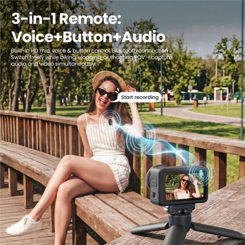 AMAGISN Telecomando  con Microfono Integrato, Controllo Vocale e Pulsanti per , per  Action 6, 5 Pro e per .