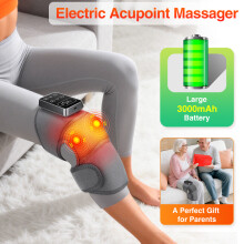 Masseur de genoux électrique JH-801, coussin chauffant vibrant, 5 niveaux de chaleur, gris