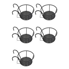 5X Suporte de Flores de Metal, Prateleira, Suporte para Pendurar Vasos, Cesta, Planta, Jardim, Armazenamento de Parede