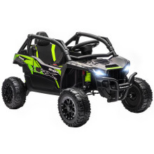 AIYAPLAY Buggy électrique UTV KAWASAKI TERYX KRX 1000, 12V, 2 moteurs, Noir, 100x64x56 cm