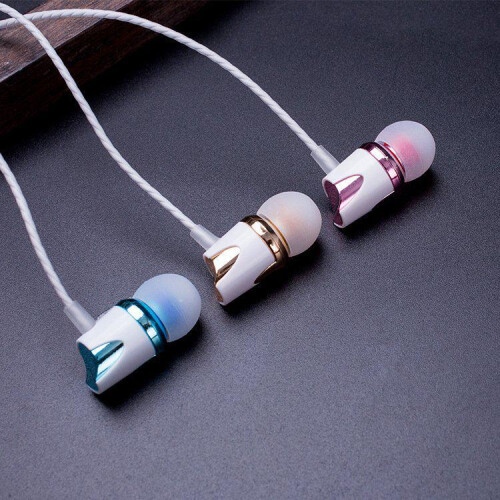 (rose red)In Ear Wire Control Cuffie Auricolari Microfono con 2