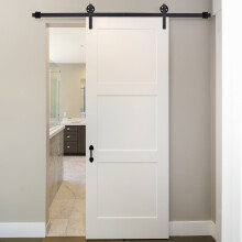 HOMCOM Kit de rail pour porte coulissante, acier au carbone, 183 cm, café profond