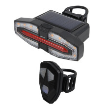 Solar Bike Tail Light with Turn Signals Warning USB Rechargeable Bike Lights Wireless Remote Control Bike Rear Light