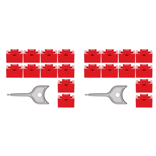 20PCS RJ45 Inserts Lock with Key Dust-Proof Network Plug Enhances Data Security Protection for , Router Red 1