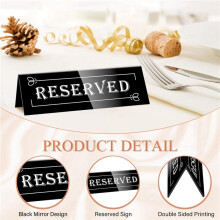 40PCS Reserved Table Signs, Acrylic Guest Reservation Table Tents Sign, Waterproof Background Double-Sided Signs