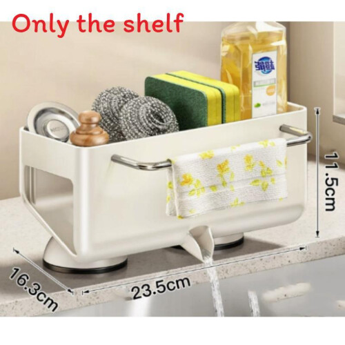 (White)Space Aluminum Wall Mount Organizer For Kitchen Utensils And Personal Items Care