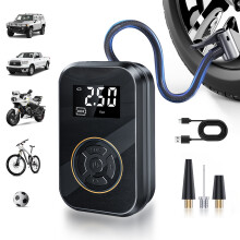 BELIBUY Gonfleur de pneu portable, compresseur électrique rechargeable avec affichage numérique, noir
