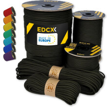 EdcX Paracord 550 4mm, 35+ Solid Colors (10m, 15m, 30m, 50m, 100m, 300m)
