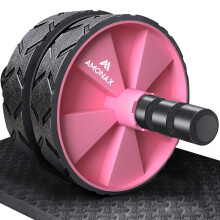 Amonax Convertible Ab Wheel Roller with Large Knee Mat for Core Abs Rollout