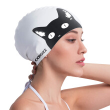 COPOZZ Swimming Cap Women, Adult Swim Cap for Hair and Ear Protection, Silicone Long Hair Swimming Cap for Women, which Keeps Hair Dry