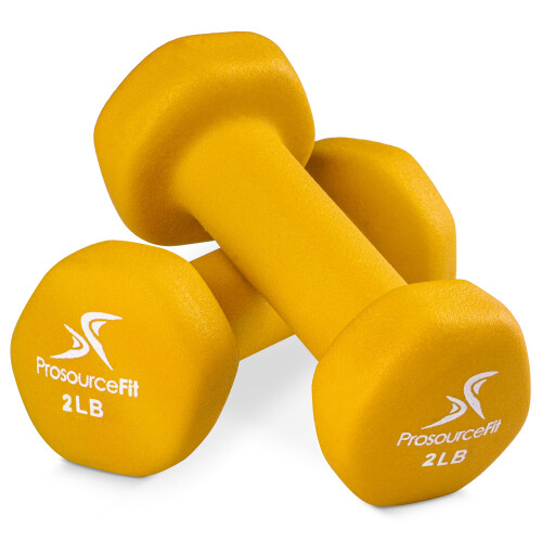 ProsourceFit Neoprene Dumbbell Coated for Non-Slip Grip, 2 lb