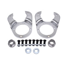 1Pair Chrome Straight Axle Disc Brake Metric Caliper Brackets Kit for 1928-1948 C20560C 11" Rotors and 1978-