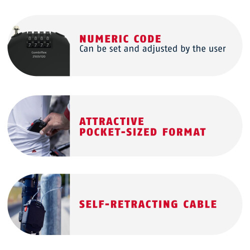 Abus ABUS Combiflex 2503 cable lock, 72501 Black 2