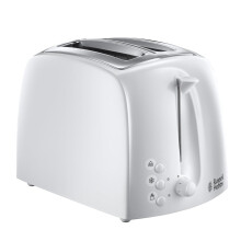Russell Hobbs Textures 2 Slice Toaster, 850W, Extra Wide Slots, 6 Browning, Frozen/Cancel/Reheat, Crumb Tray.