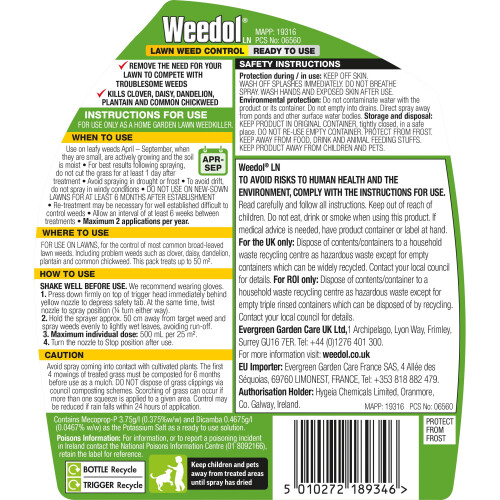 Weedol Weedol Lawn Weedkiller, ready to use, 1L 1