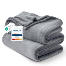 Bedsure Fleece Throw Blanket for Bed Flannel Silver Grey 220x240 cm