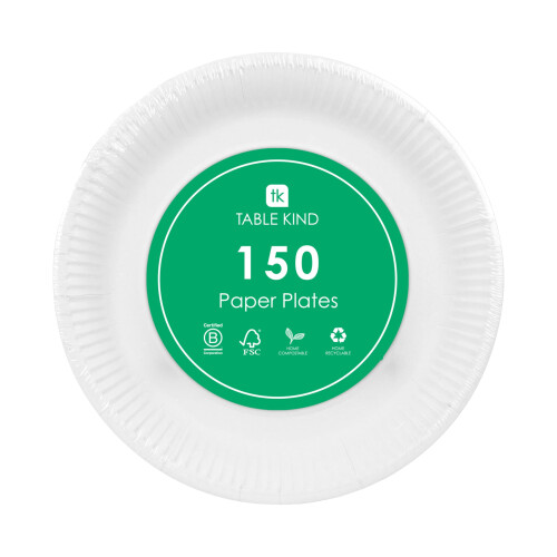 Talking Tables Table Kind 150 x Disposable White Paper Plates 22cm 1