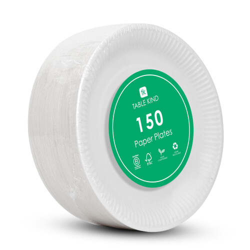 Talking Tables Table Kind 150 x Disposable White Paper Plates 22cm 2