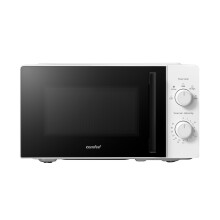 COMFEE' 20L Compact White Microwave Oven, 700W Solo Manual Countertop Microwave with 5 Power Levels, Quick Defrost, Easy Clean, Dial Timer, Ideal for