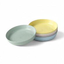 EMBO Plastic Round Plates, 6pc KALAS Plates, Multicolour, Lightweight, 19cm x 5cm