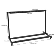 Présentoir pour guitares, Support de rangement en fer avec coussin EVA, 9 compartiments, Noir